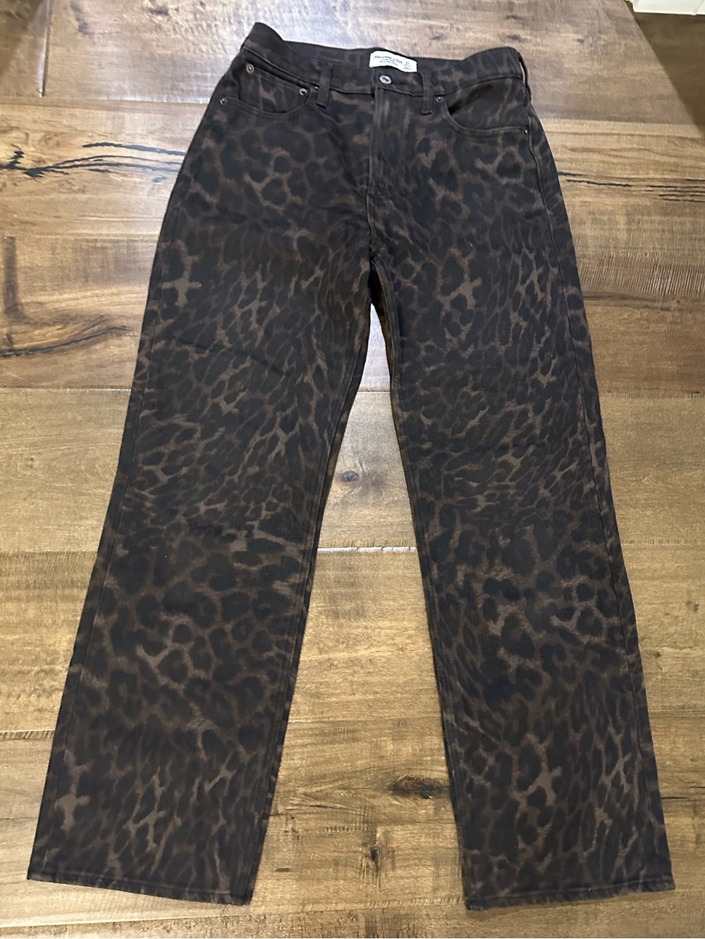 Women’s Brown Leopard Print High-Rise 90s Relaxed Fit Pants